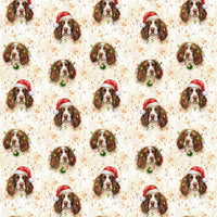 Santa Dog Gift Wrap, Springer Spaniel Christmas Wrapping Paper, Spaniel Holiday Wrapping Paper, Dog Lover Xmas Present Wrap, Gift Wrap Roll