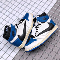 High Top Sneakers, Blue Colorway, Reverse Hook Design, Lace Up Design, Casual Gift for Sneaker Fans