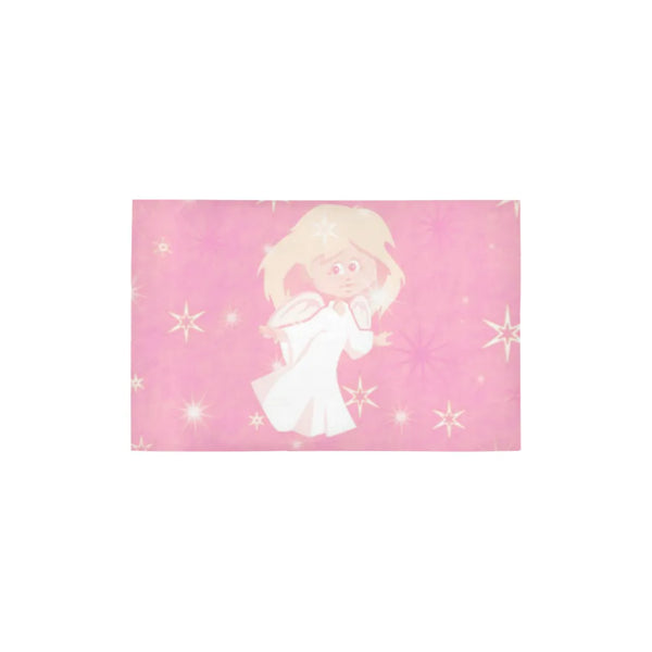 Festive Holiday Runner Rug, Pink Christmas Angel Runner Rug, Winter Angel Hallway Floor Mat, Xmas Decor Carpet Runner
