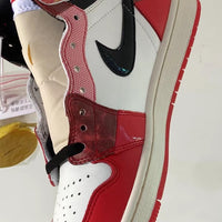 Sneakers, White Red Colorway, Lace Up Design, Casual Gift for Sneaker Fans