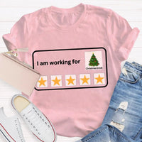 Humorous Winter Holiday Graphic Tee, Working for Christmas Break Teacher T-Shirt, Last Day of School Xmas Shirt, Teacher Christmas Present
