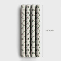 Pink Bow Gift Wrap, Watercolor Mistletoe Wrapping Paper, Holiday Botanical Wrapping Paper, Elegant Winter Christmas Gift Wrapping Paper