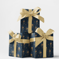Navy Blue Holiday Gift Wrap, Nutcracker Christmas Wrapping Paper, Festive Xmas Ballet Wrapping Paper, Traditional Winter Holiday Gift Wrap