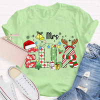 Custom Name Holiday Shirt, Personalized Christmas Snowflake T-Shirt, Festive Winter Family Graphic Tee, Matching Xmas Present Top