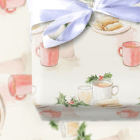 Mexican Holiday Gift Wrap, Watercolor Tamales Wrapping Paper, Hot Chocolate Tamale Wrapping Paper, Traditional Christmas Wrapping Paper Roll
