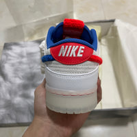Low Top Sneakers, Blue White Red Colorway, Lace Up Design, Casual Gift for Sneaker Fans