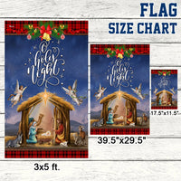 O Holy Night Christmas Yard Flag, Nativity Scene Garden Flag, Double-Sided Religious Holiday Outdoor Banner, Christian Xmas Lawn Flag