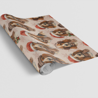 Festive Dog Holiday Gift Wrap, Basset Hound Christmas Wrapping Paper, Adorable Basset Hound Wrapping Paper, Dog Lover Winter Paper Roll