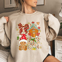Holiday Gingerbread House Sweater, Gingerbread Man Christmas Sweatshirt, Adorable Xmas Pullover, Festive Christmas Crewneck, Winter Present