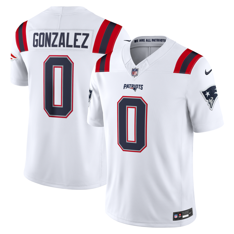 New England Patriots Christian Gonzalez White Stitched Limited Jersey