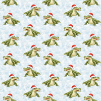 Adorable Santa Gator Gift Wrap, Christmas Alligator Wrapping Paper, Festive Reptile Present Wrap, Humorous Holiday Gift Wrapping Paper Roll