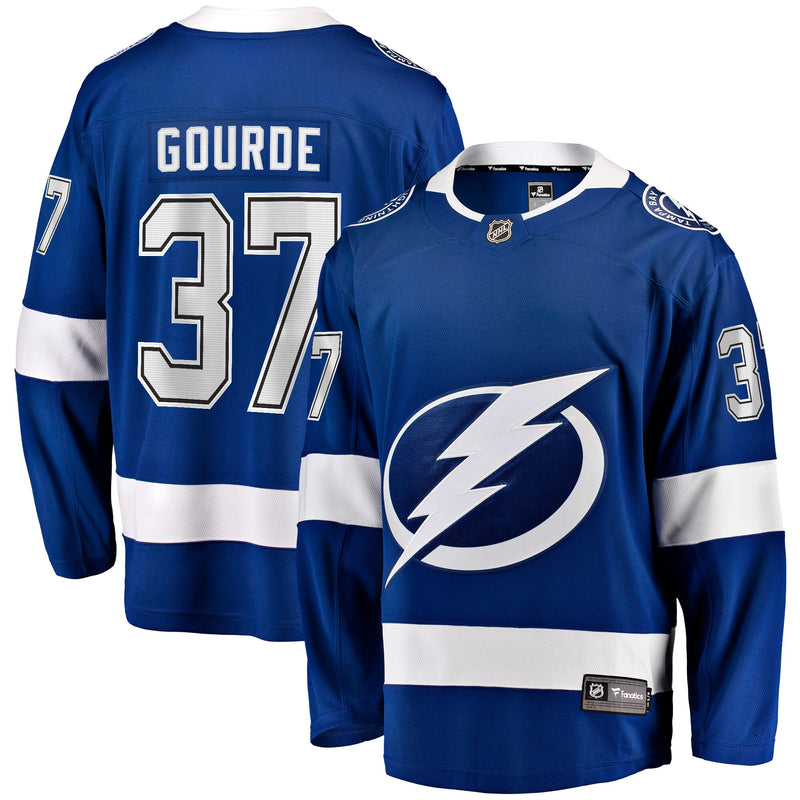 Tampa Bay Lightning Yanni Gourde Blue Home Breakaway Jersey