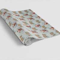 Vintage Christmas Gift Wrap, Skiing Santa Wrapping Paper, Retro Snow Sports Wrapping Paper, Winter Holiday Gift Wrap
