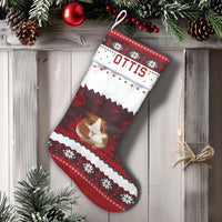 Custom Pet Name Holiday Stocking, Personalized Guinea Pig Christmas Stocking, Adorable Cavy Christmas Stocking, Pet Lover Family Stocking