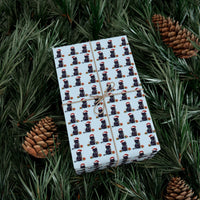 Santa Hat Kitten Gift Wrap, Christmas Black Cat Wrapping Paper, Fairy Lights Holiday Wrapping Paper, Adorable Cat Lover Gift Wrap, Present Paper