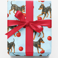 Festive Pinscher Dog Gift Wrap, German Pinscher Christmas Wrapping Paper, Adorable Canine Holiday Wrapping Paper, Xmas Dog Lover Paper Roll