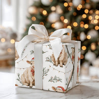 Farmhouse Calf Gift Wrap, Baby Cow Christmas Wrapping Paper, Rustic Cow Wrapping Paper, Holiday Country Gift Wrap, Xmas Present Roll