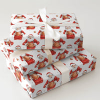 Sports Holiday Gift Wrap, Basketball Santa Wrapping Paper, Christmas Basketball Gift Wrap, Watercolor Santa Sports Wrapping Paper