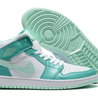 Sneakers, Teal White Colorway, Lace Up Design, Casual Gift for Sneaker Fans