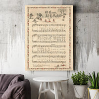 Christmas Hymn Canvas Art, O Come All Ye Faithful Canvas, Vintage Sheet Music Wall Art, Religious Holiday Canvas Print, Christmas Decor