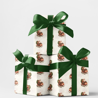 Classic Christmas Gift Wrap Paper, Vintage Santa Sleigh Wrapping Paper, Retro Holiday Sleigh Wrapping Paper, Winter Gift Wrap, Present Wrap