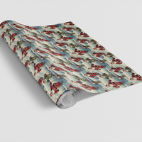 North Pole Downhill Gift Wrap, Skiing Santa Wrapping Paper, Winter Sports Christmas Paper, Elves Ski Present Wrap Roll, Skier Holiday Present