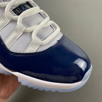 Low Top Sneakers, Navy Blue White Colorway, Lace Up Design, Casual Gift for Sneaker Fans