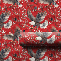 Patriotic Eagle Gift Wrap, American Bald Eagle Wrapping Paper, Winter Snowy Branch Wrapping Paper, Christmas Wildlife Eagle Present Wrap