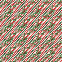 Holly Berry Christmas Gift Wrap Roll, Candy Cane Stripe Wrapping Paper, Retro Peppermint Holiday Wrapping Paper, Traditional Present Wrap