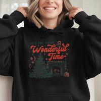 Christmas Tree Fireplace Hoodie, Its the Most Wonderful Time Hoodie, Comfy Vintage Winter Sweatshirt, Nostalgic Holiday Pullover Present