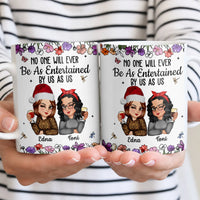 Entertained by Us Coffee Mug, Humorous Best Friend Mug, Adorable Sister BFF Ceramic Mug, Hilarious Friendship Tea Cup, Christmas Present for Women