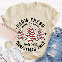 Festive Holiday Teacher Shirt, Farm Fresh Christmas Tree Teacher T-Shirt, Christmas Tree Graphic Tee, Adorable Winter Educator Present