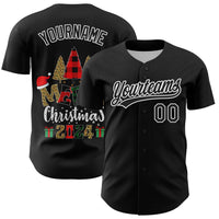 Personalized Stitched Name and Number Xmas Shirt, Custom Christmas Baseball Jersey, Holiday Baseball Jersey, Christmas Present for Sports Fans