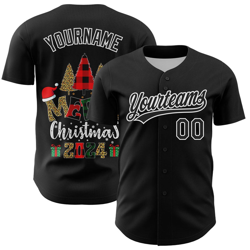 Personalized Stitched Name and Number Xmas Shirt, Custom Christmas Baseball Jersey, Holiday Baseball Jersey, Christmas Present for Sports Fans