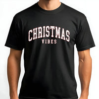Retro Varsity Christmas Graphic Tee, Christmas Vibes T-Shirt, Matching Family Christmas Holiday Shirt, Vintage Winter Apparel, Xmas Present