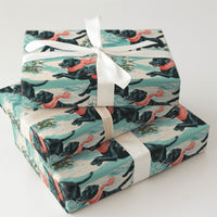 Snowy Christmas Dog Gift Wrap, Black Labrador Wrapping Paper, Winter Landscape Wrapping Paper, Holiday Dog Lover Gift Wrapping Paper
