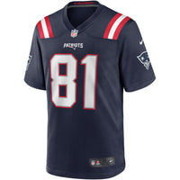 New England Patriots Randy Moss Navy Game Retired Player Jersey