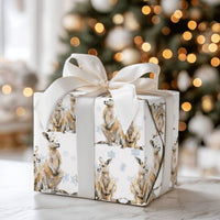 Joey Snowflakes Gift Wrap, Watercolor Kangaroo Christmas Wrapping Paper, Australian Animal Holiday Paper, Adorable Winter Holiday Present Wrap