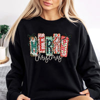 Merry Christmas Holiday Sweater, Coquette Bow Christmas Sweatshirt, Adorable Aesthetic Bow Xmas Crewneck, Preppy Winter Pullover Sweatshirt