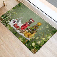 Santa Hat Dog Welcome Mat, German Shepherd Christmas Doormat, Holiday Front Door Mat, GSD Winter Entry Rug, Pet Owner Christmas Present