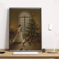 Clara and Mouse King Scene Poster, Nutcracker Ballet Wall Art, Christmas Holiday Fine Art Print, Winter Nutcracker Storybook Wall Decor