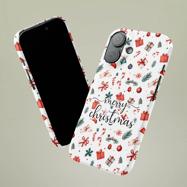 Holiday Festive Pattern Phone Case, Merry Christmas iPhone 15 Pro Max Case, Xmas Trees Tough Case, Winter Phone Cover, Holida