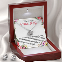 Elegant Love Knot Jewelry, Mother in Law Love Knot Necklace Set, Birthday Love Knot Present for Her, Christmas Present for Mother in Law