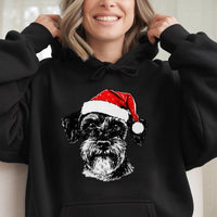 Christmas Schnauzer Dog Hoodie, Schnauzer Santa Hoodie, Festive Dog Lover Sweatshirt, Winter Holiday Pet Pullover, Present for Schnauzer Mom