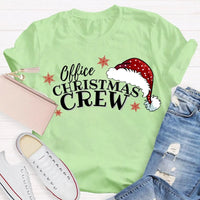Humorous Coworker Holiday Graphic Tee, Office Christmas Crew Santa Hats Shirt, Matching Office Party T-Shirt, Work Team Christmas Present