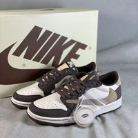 Basketball Shoes, Brown White Colorway, Reverse Hook Design, Lace Up Design, Casual Gift for Shoe Lovers