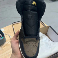High Top Sneakers, Black Brown Colorway, Leather Footwear, Lace Up Design, Casual Gift for Sneaker Fans
