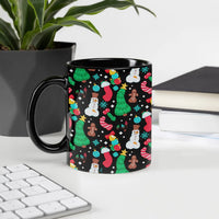 Naughty Phallic Pattern Holiday Mug, Humorous Adult Christmas Ceramic Mug, Gag Dirty Santa Coffee Cup, White Elephant Present, Secret Santa Mug