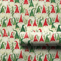 Watercolor Holiday Gift Wrap Roll, Christmas Gnome Wrapping Paper, Scandinavian Gnome Present Paper, Adorable Winter Holiday Gift Wrapping Paper
