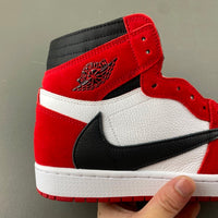High Top Sneakers, White Black Red Colorway, Reverse Hook Design, Lace Up Design, Casual Gift for Sneaker Fans